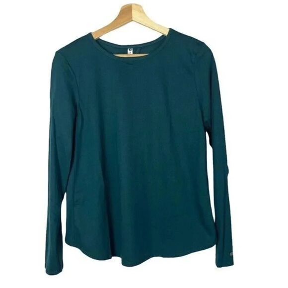 Fabletics Teal Blue Green Millie Open Back Long Sleeve T-Shirt S - Picture 3 of 6